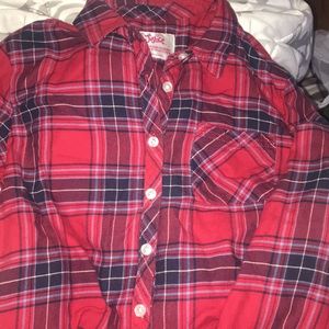 JUSTICE Plaid Button Down Sz.14 EUC